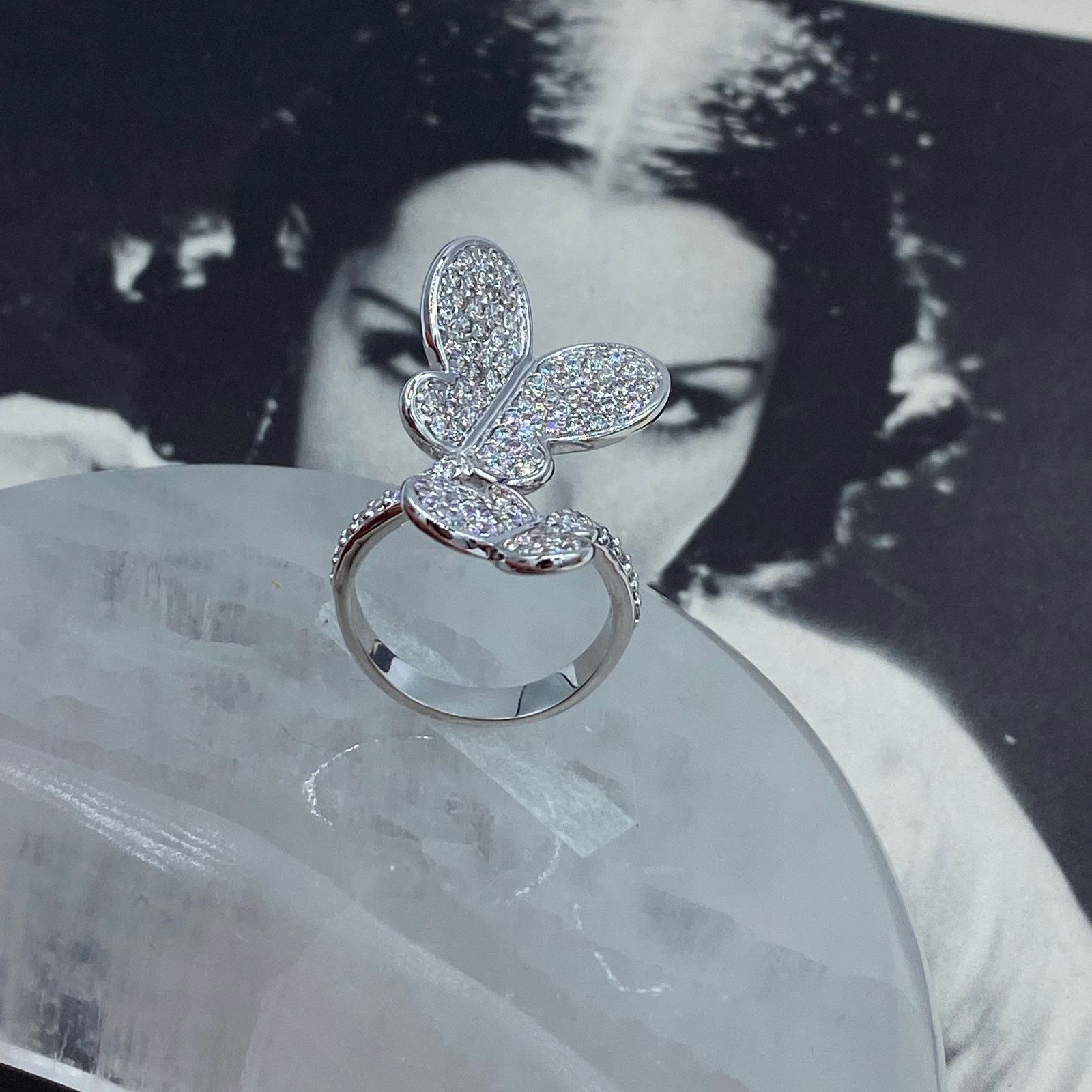 The Unbranded Brand Butterly CZ Statement Ring Size ONE SIZE - 5 Thumbnail