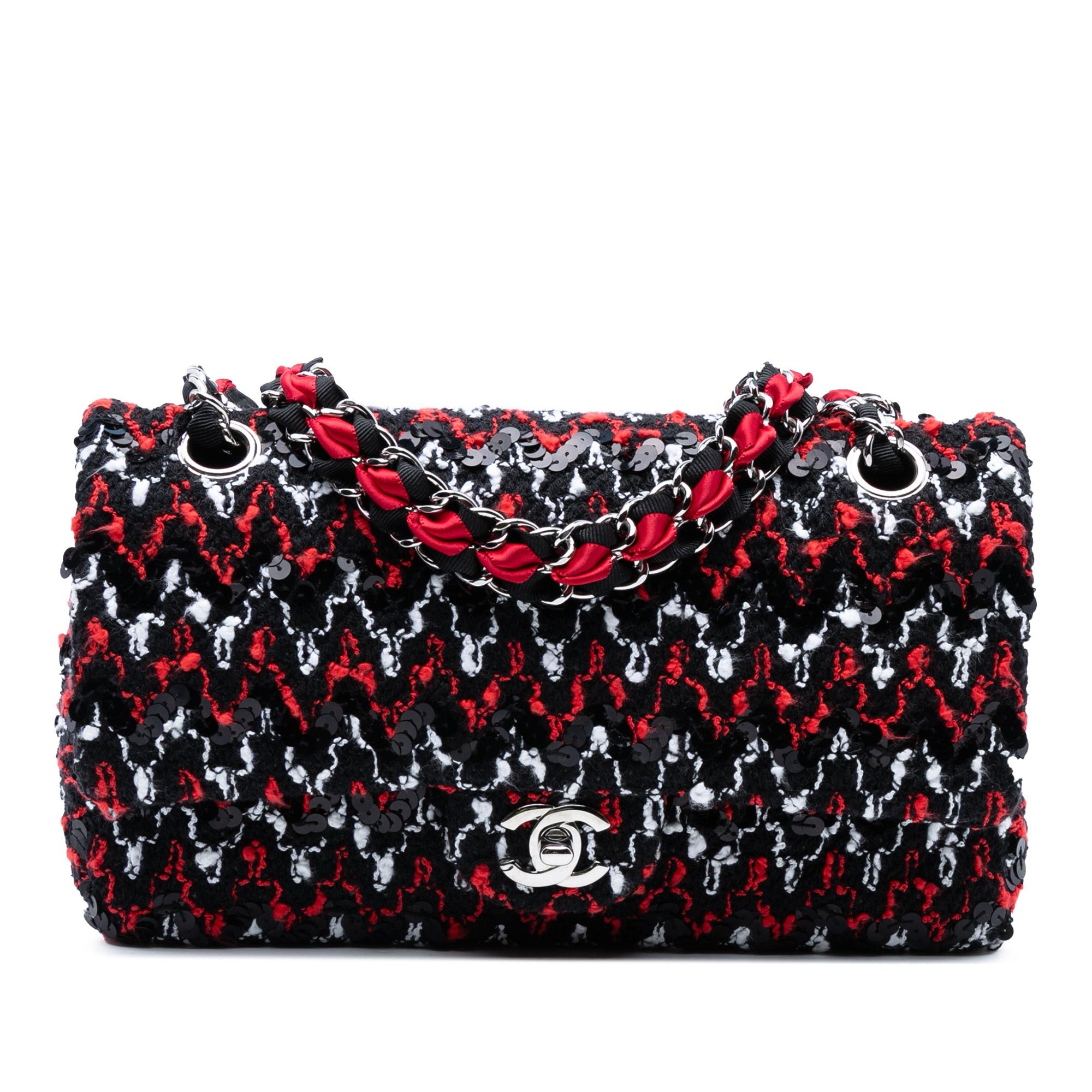 Chanel Medium Classic Tweed Sequins Double Flap Size ONE SIZE - 1 Thumbnail