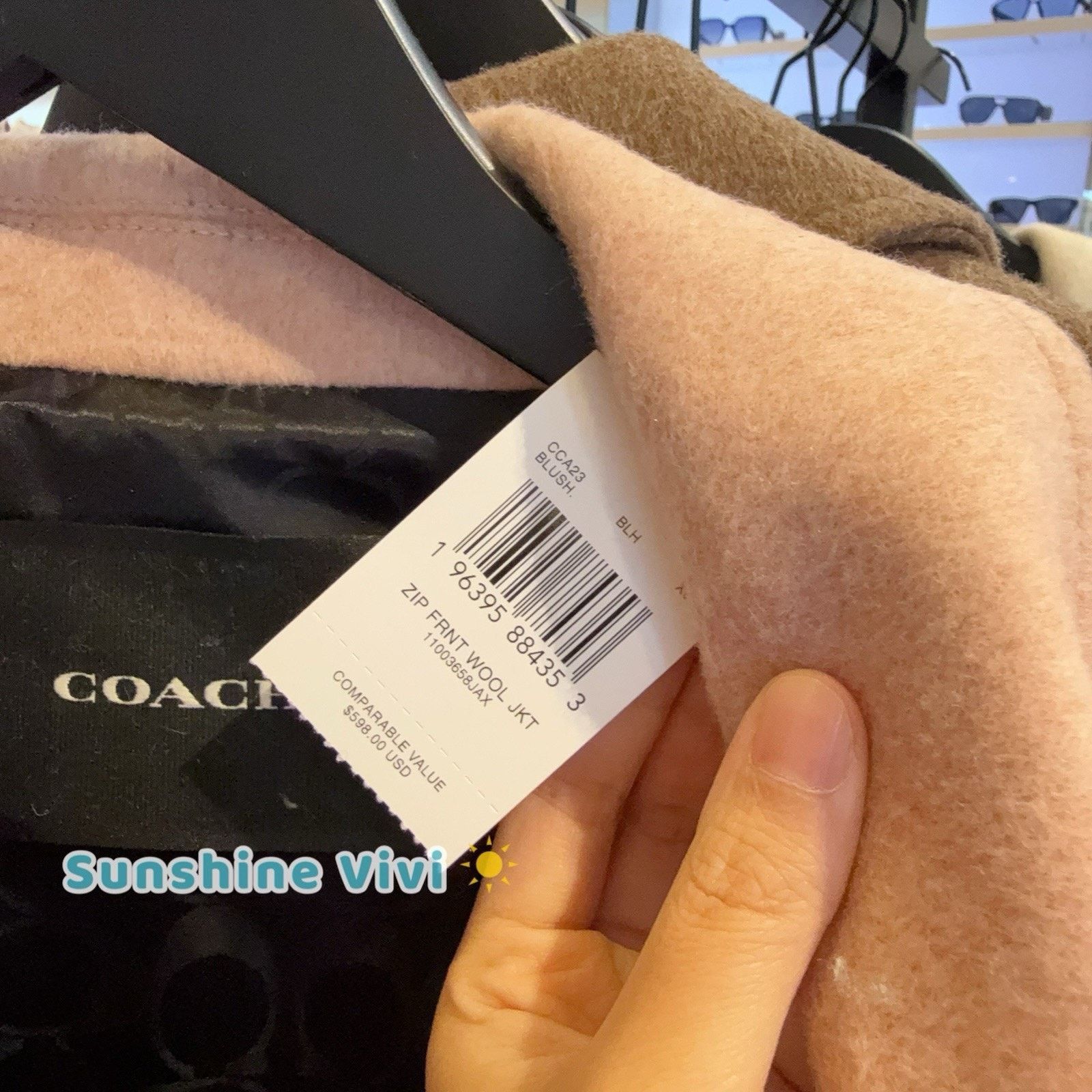 Coach NWT Coach Women's Zip Front Wool Jacket Blush CCA23 Xs Size XS / US 0-2 / IT 36-38 - 3 Thumbnail