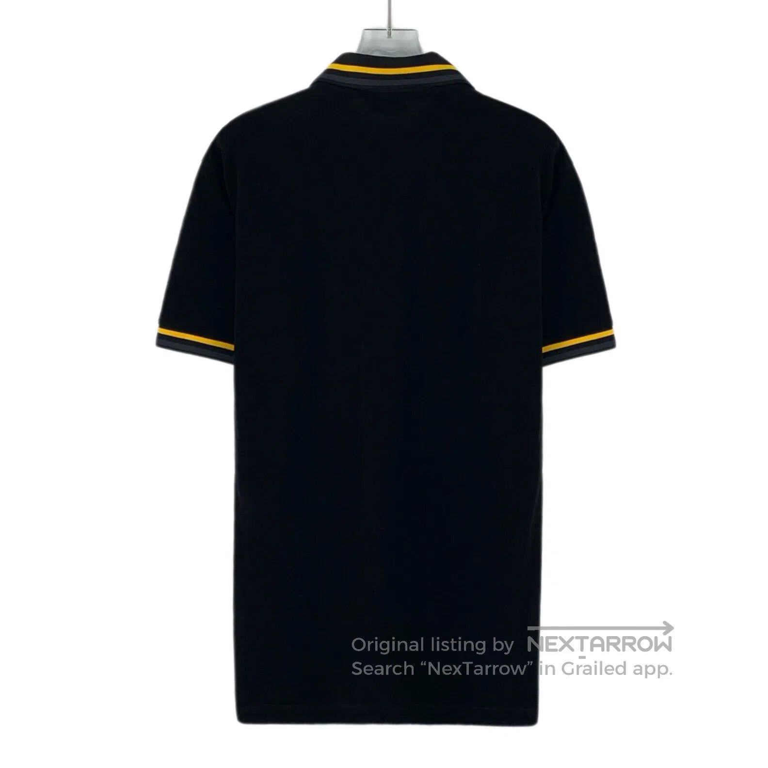 Fendi FENDI Black Striped Cotton Collared Short Sleeve Polo Shir Size US M / EU 48-50 / 2 - 2 Thumbnail
