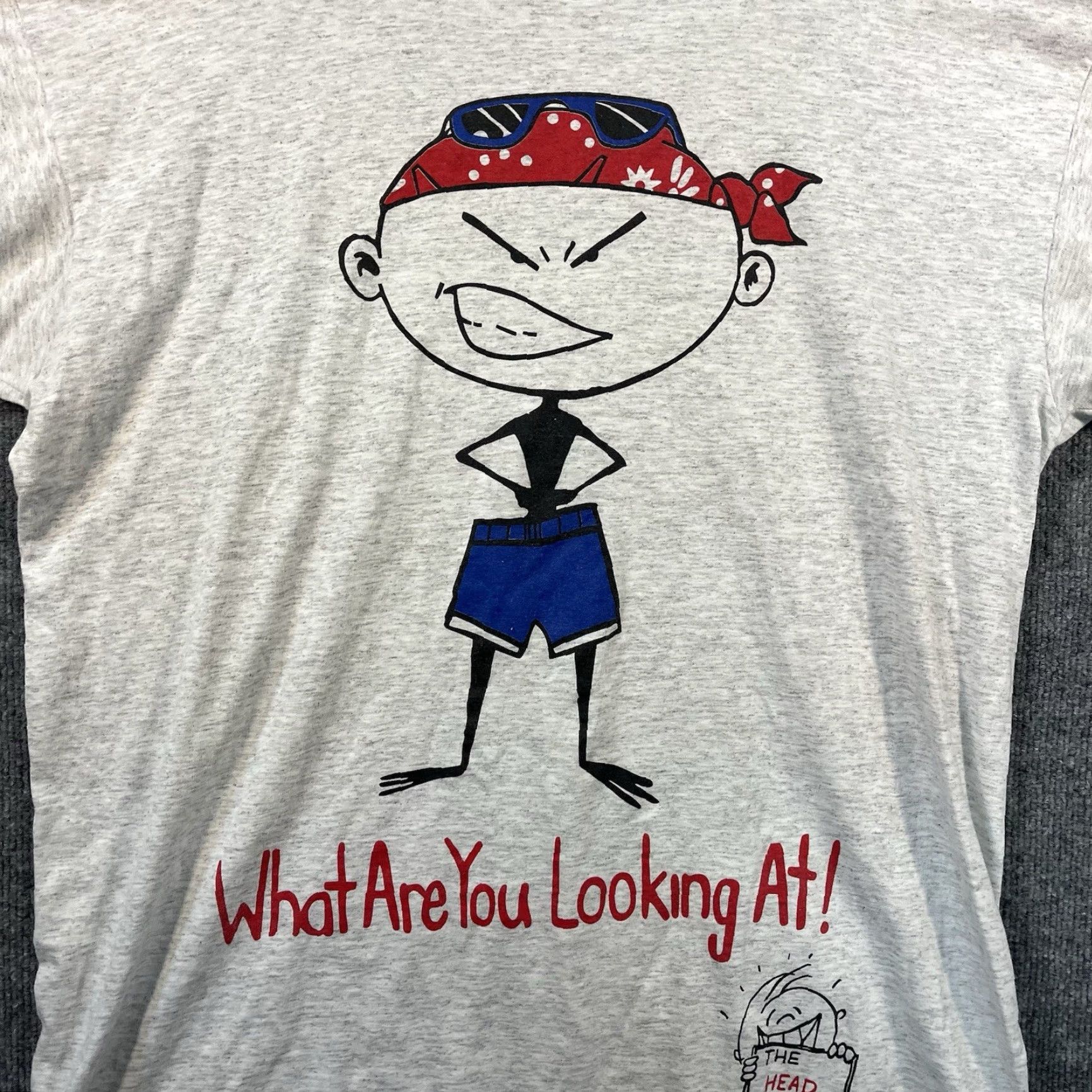 Fruit Of The Loom VTG Fruit of the Loom T-Shirt Single Stitch Crew Neck Short Sleeve XL Gray 90s Comic Print Stick Figure Funny Mens USA Size US XL / EU 56 / 4 - 3 Thumbnail