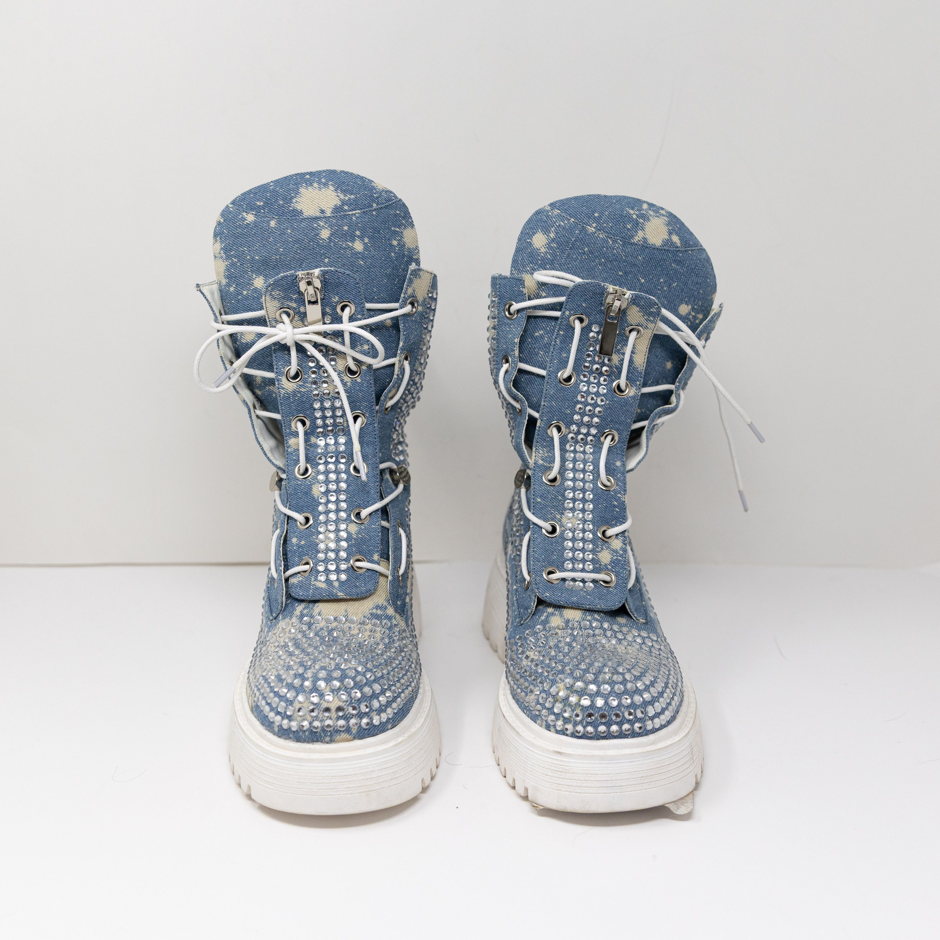 Azalea Wang NEW Azalea Wang Harlyn Denim And Diamonds Size US 6 / IT 36 - 2 Thumbnail