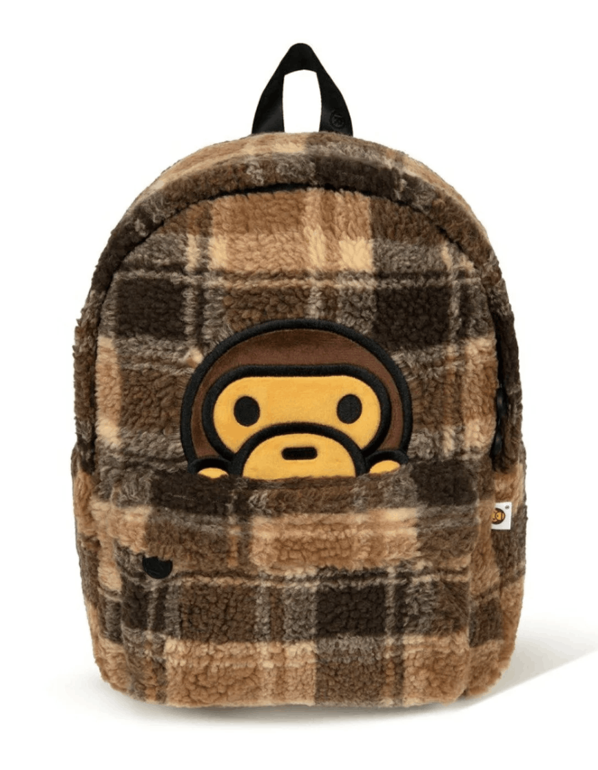 Bape Bape BABY MILO FAUX FUR CHECK MEDIUM BACKPACK Size ONE SIZE - 2 Thumbnail