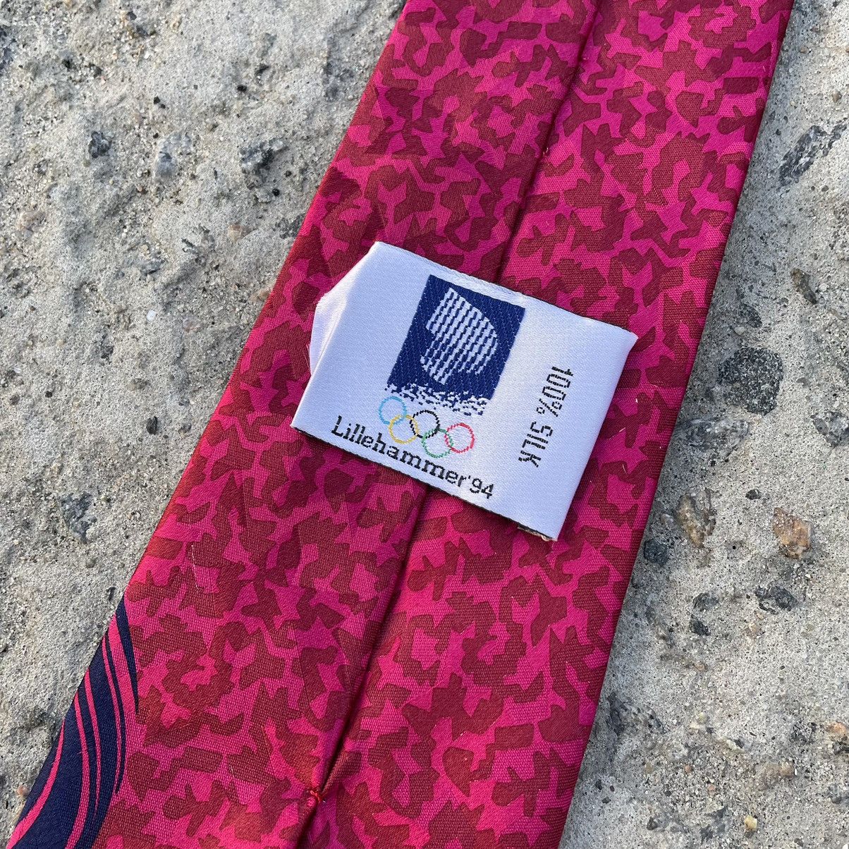 USA Olympics × Vintage Vintage Lillehammer 90s Tie Silk Y2K Style USA Olimpik Size ONE SIZE - 6 Thumbnail