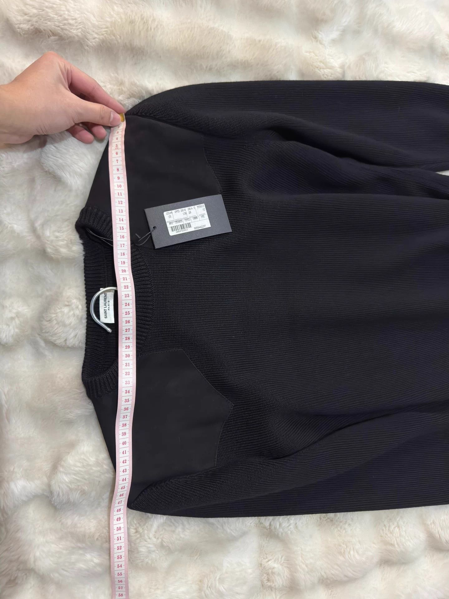 Saint Laurent Paris SAINT LAURENT Hedi Slimane men's wool lambskin knitwear blk Size US XXL / EU 58 / 5 - 5 Thumbnail