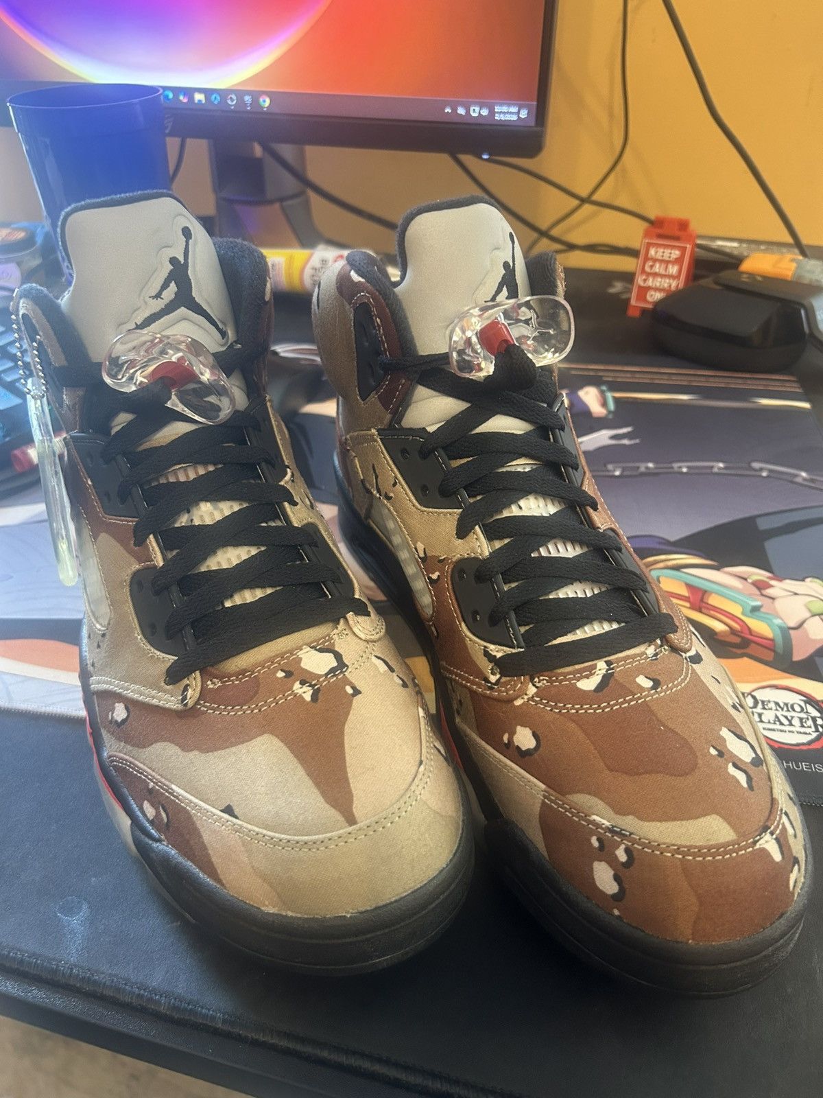 Nike × Supreme Air Jordan 5 supreme dessert camo Size US 11.5 / EU 44-45 - 2 Thumbnail