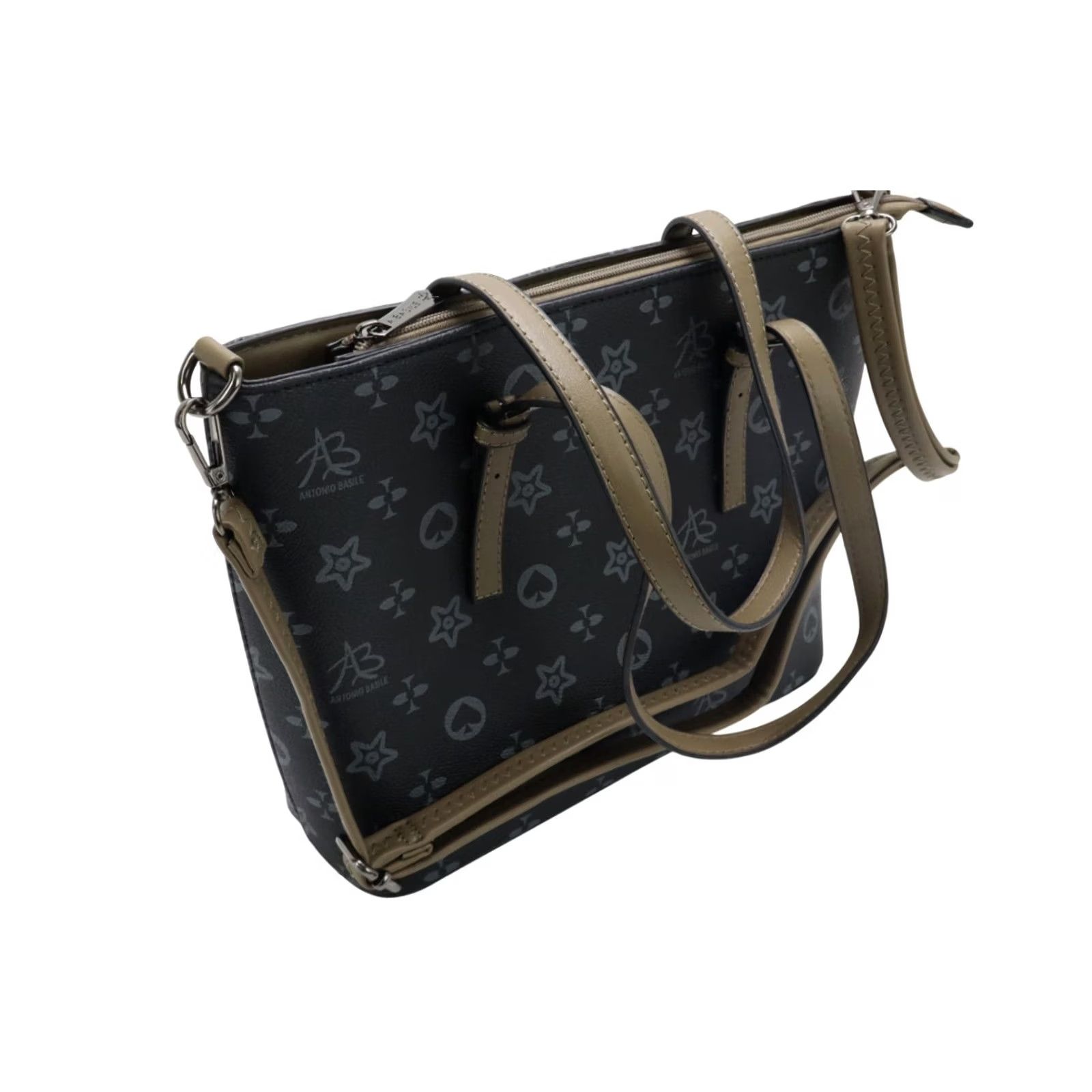 Vintage Antonio Basile Bag Women's ONE SIZE Tote Zipper Detachable Strap Black Casual Size ONE SIZE - 2 Thumbnail