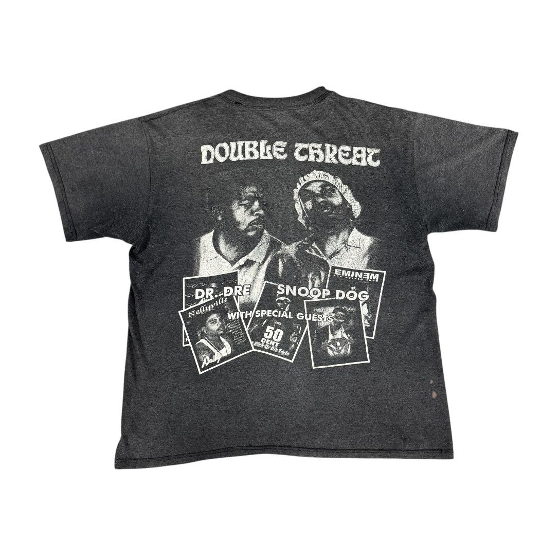 Vintage Vintage Early 2000s Double Threat Rap Tee Shirt Snoop Dogg Size US XL / EU 56 / 4 - 4 Thumbnail