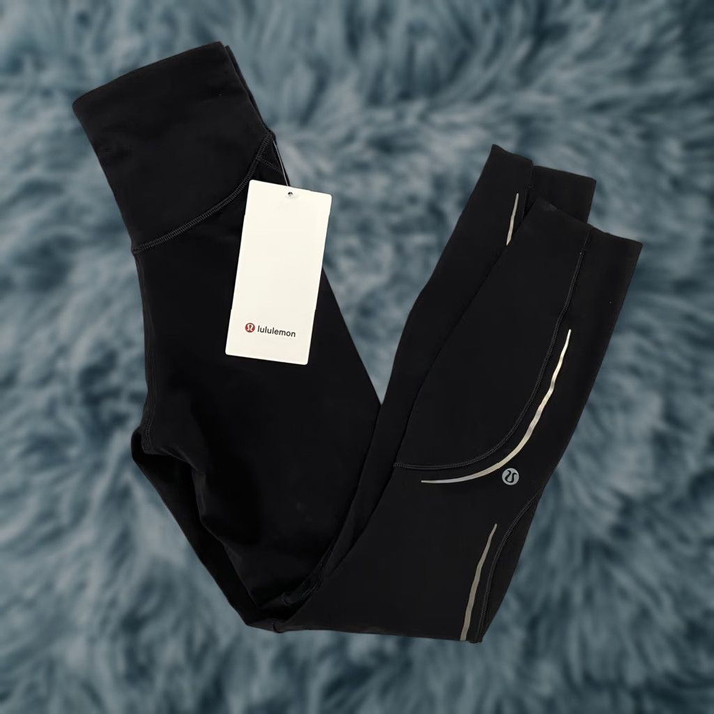 Lululemon VINTAGE Lululemon Leggings Womens Small Black Activewear High-Rise Reflective Tights Size 25" / US 0 / IT 36 - 1 Thumbnail