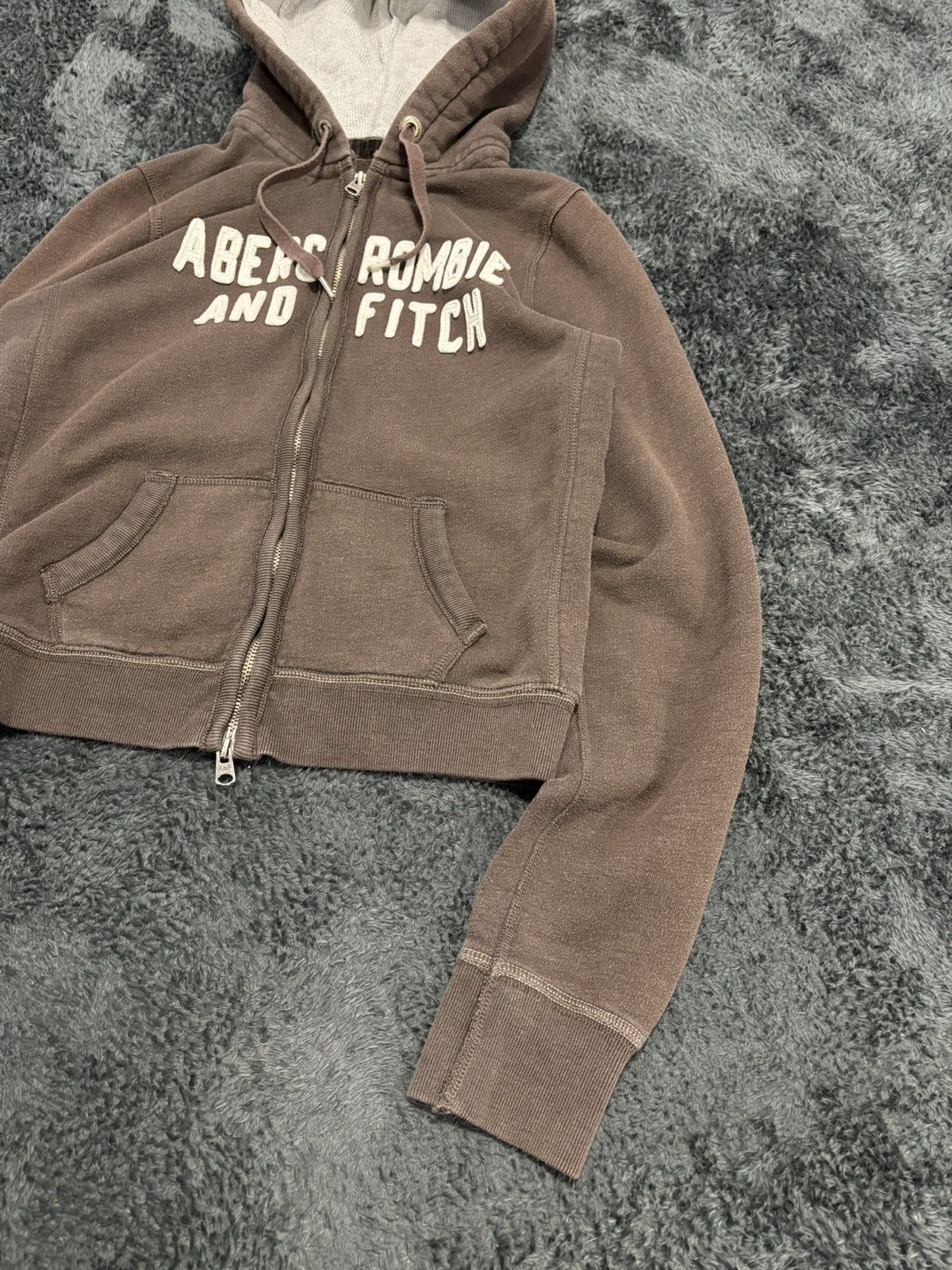 Abercrombie & Fitch Rare Brown Vintage Abercrombie & Fitch Y2K Zip Hoodie Size L / US 10 / IT 46 - 3 Thumbnail