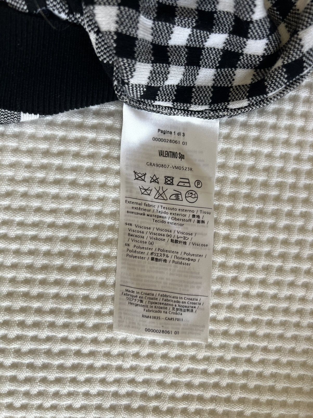 RED Valentino Red Valentino | Black & White Checked Gingham Plaid Sweater Size ONE SIZE - 8 Thumbnail