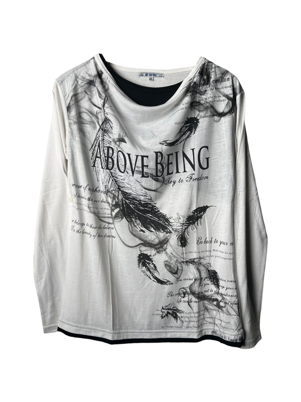 If Six Was Nine Japanese Smoke and Feather Poem Longsleeve Double Layered Size US M / EU 48-50 / 2 - 1 Thumbnail