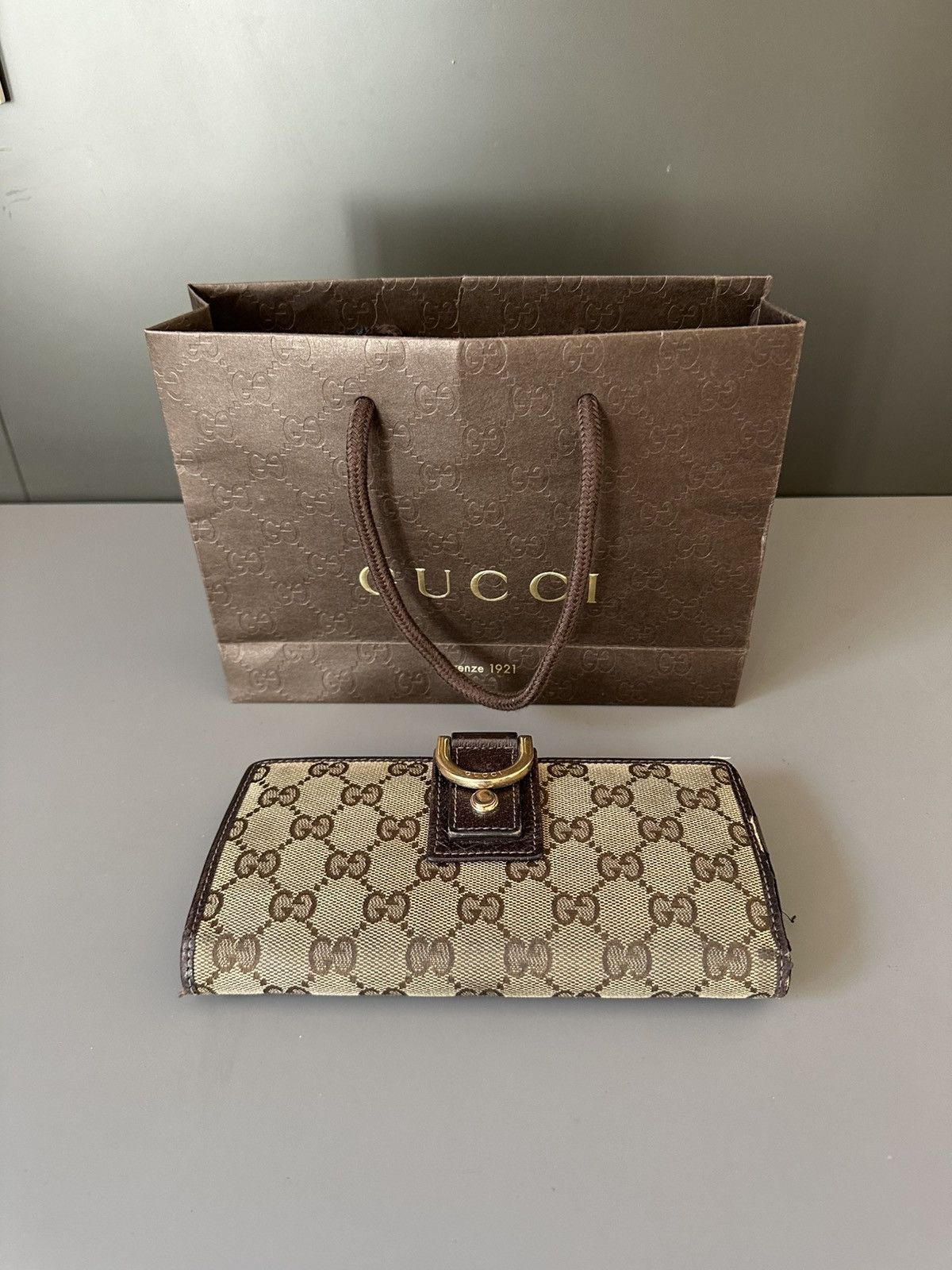 Gucci Gucci GG Canvas & Leather Wallet – Brown Monogram Size ONE SIZE - 7 Thumbnail
