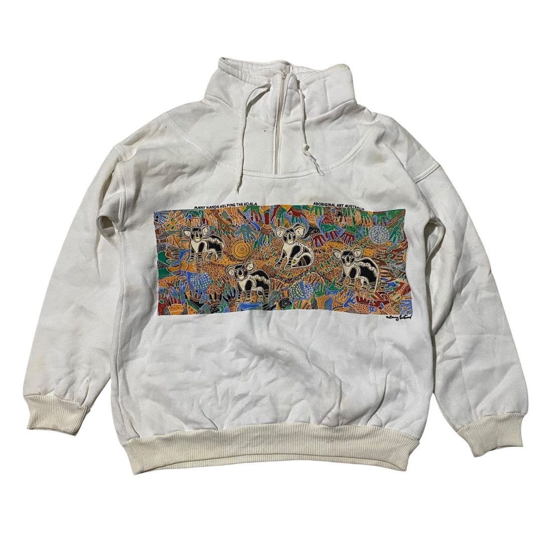 Man Made In Australia Gooses australia helping koala half zip white crewneck Size US S / EU 44-46 / 1 - 1 Thumbnail