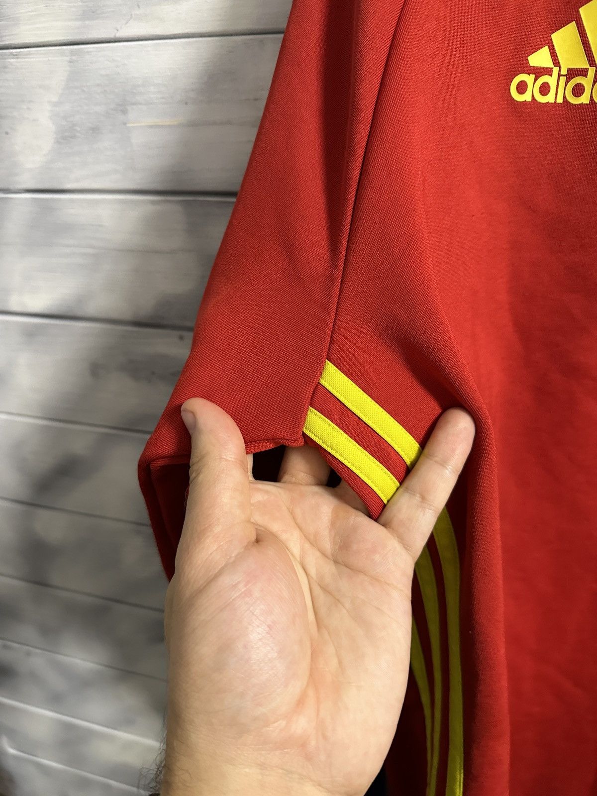Vintage Rare Soccer Long-Sleeve Adidas Spain Training Form Size US L / EU 52-54 / 3 - 7 Thumbnail