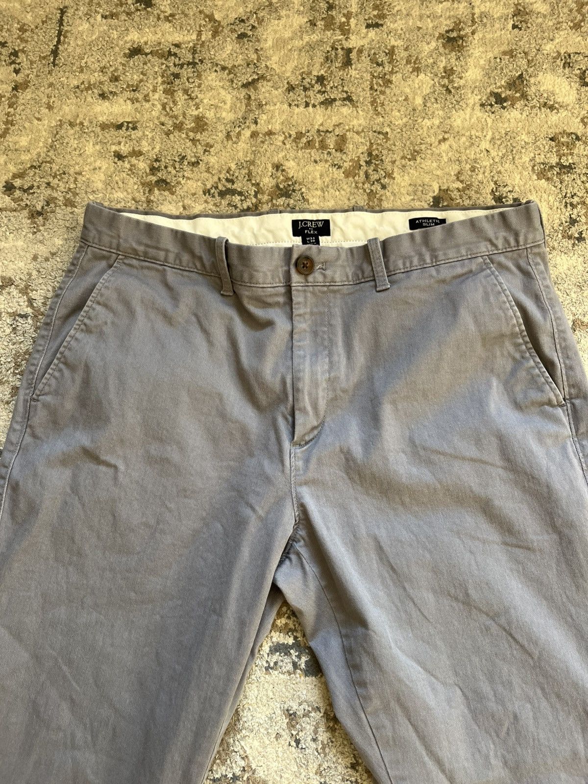 J.Crew J.Crew Men's Flex Athletic Slim Gray Chinos 34x30 Size US 34 / EU 50 - 2 Thumbnail