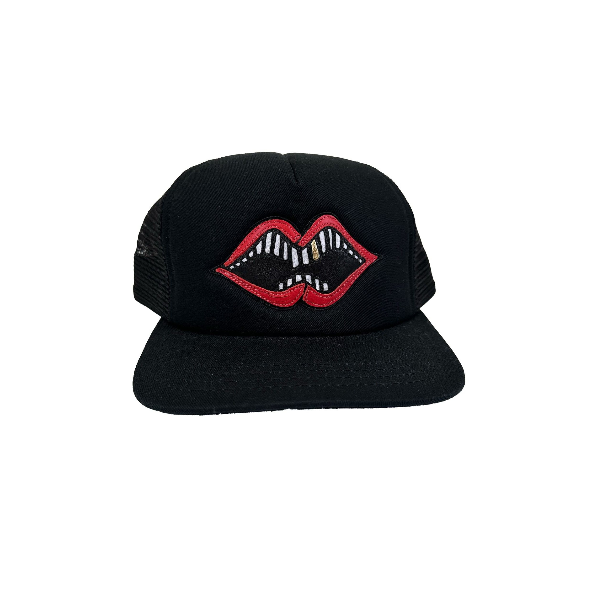 Chrome Hearts Matty Boy Black Leather Chomper Trucker Hat Size ONE SIZE - 6 Thumbnail