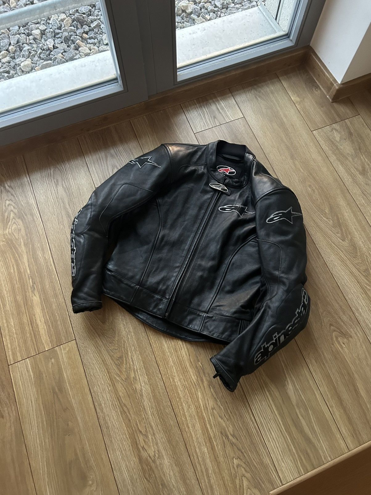 Alpinestars vintage cow leather Motorcycle racing jacket y2k