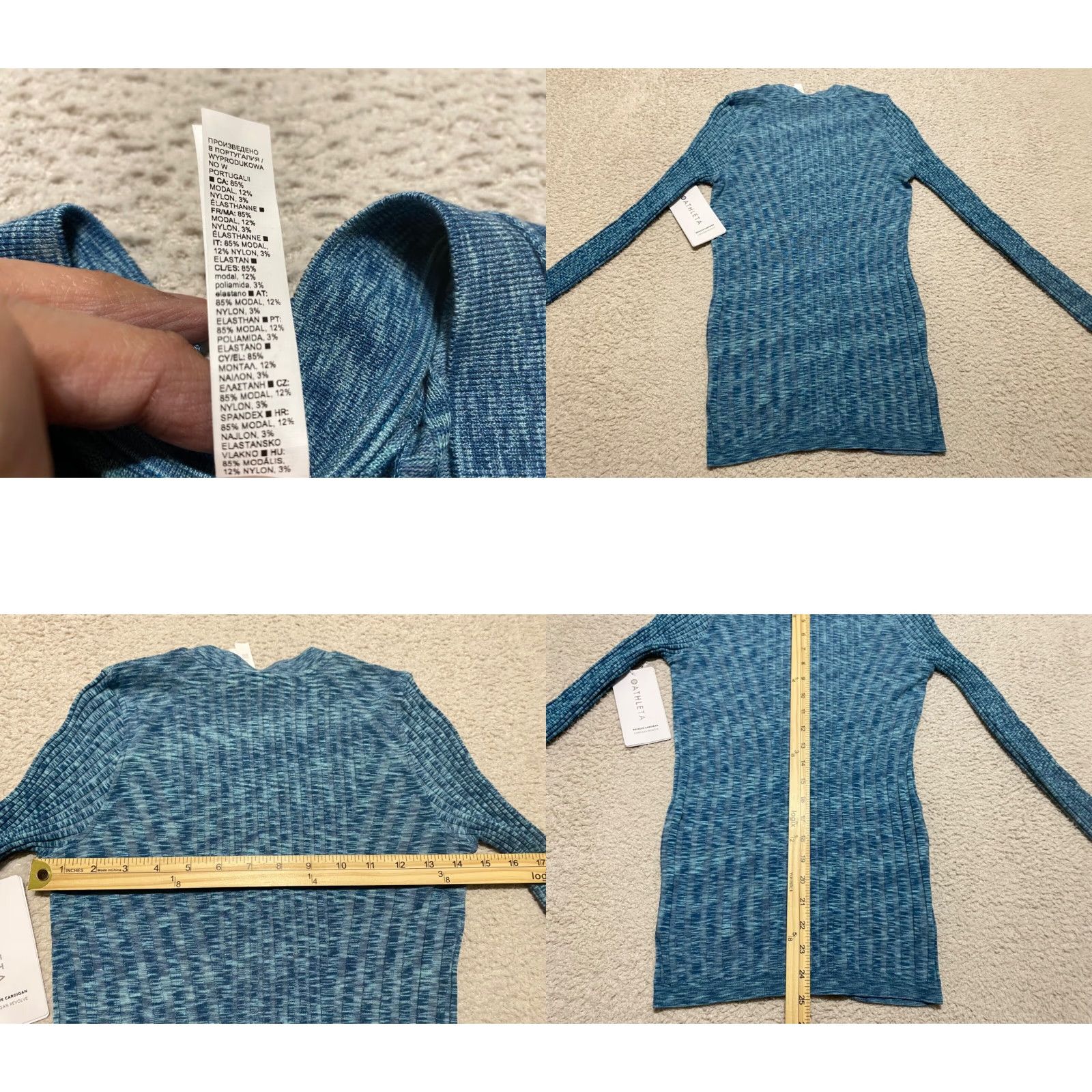 Athleta Athleta Cardigan Sweater Women's XS Blue Button Up Seamless Ribbed V-Neck Slim Knit NWT Size XS / US 0-2 / IT 36-38 - 8 Thumbnail