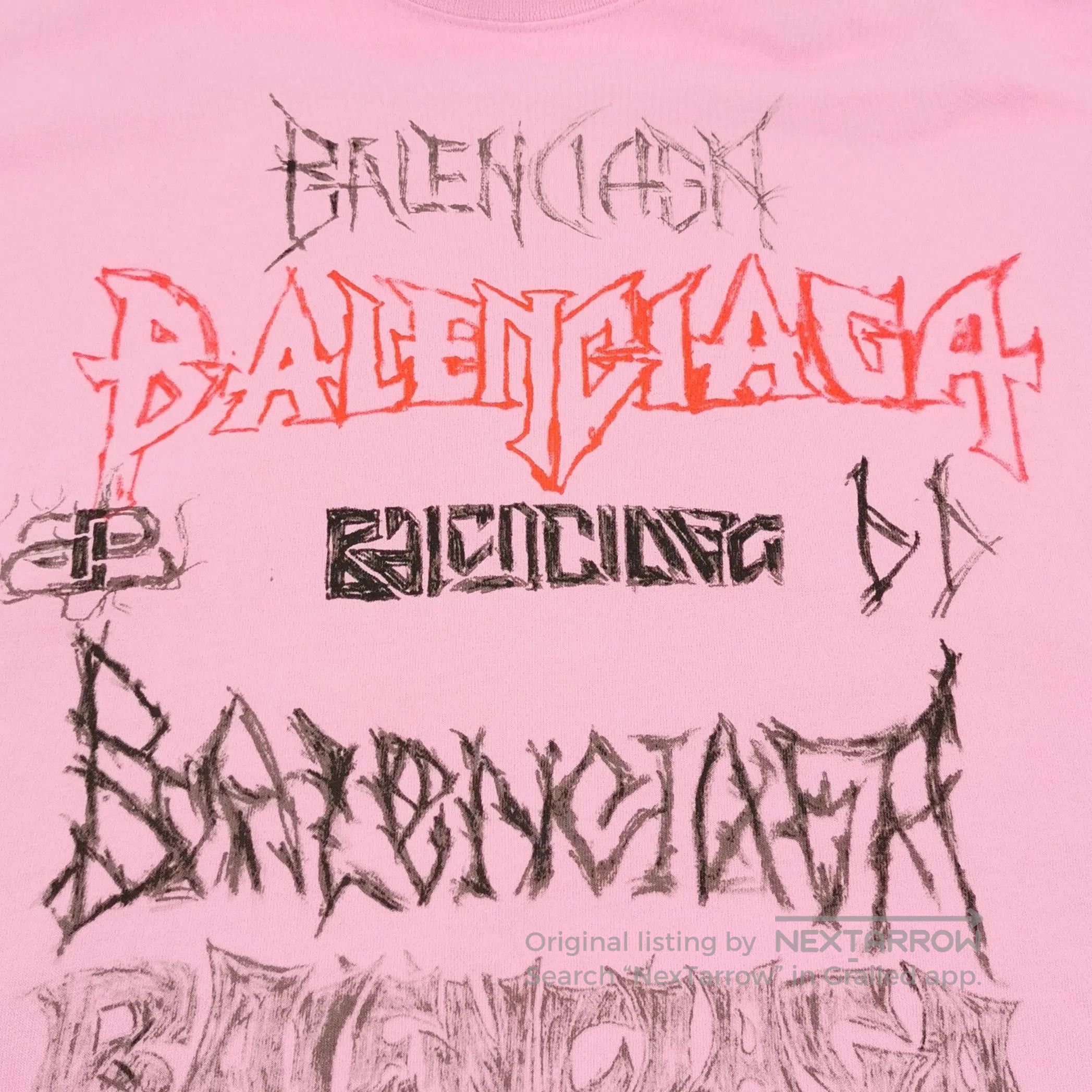 Louis Vuitton Balenciaga Pink Logo Graffiti Short. Size US XXS / EU 40 - 2 Thumbnail
