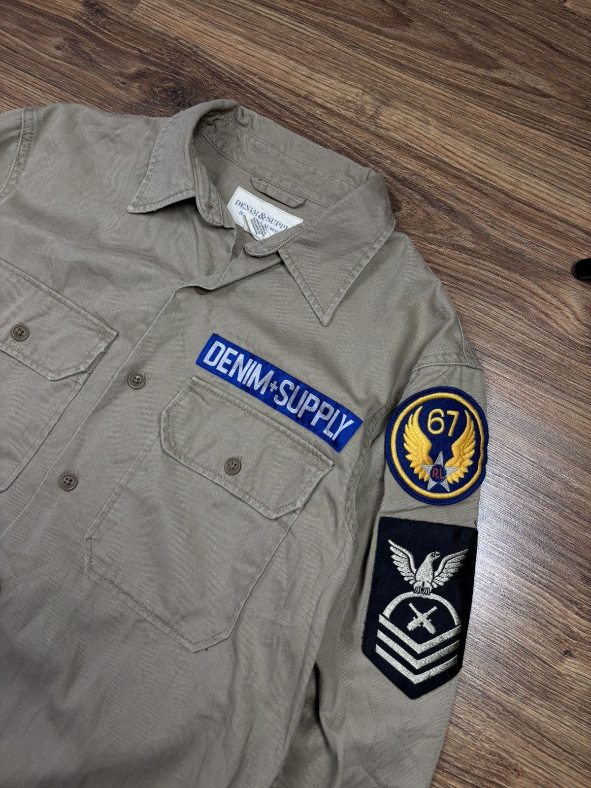 Denim & Supply Ralph Lauren Vintage Ralph Lauren Denim & Supply Patched Military Shirt Size US S / EU 44-46 / 1 - 2 Thumbnail