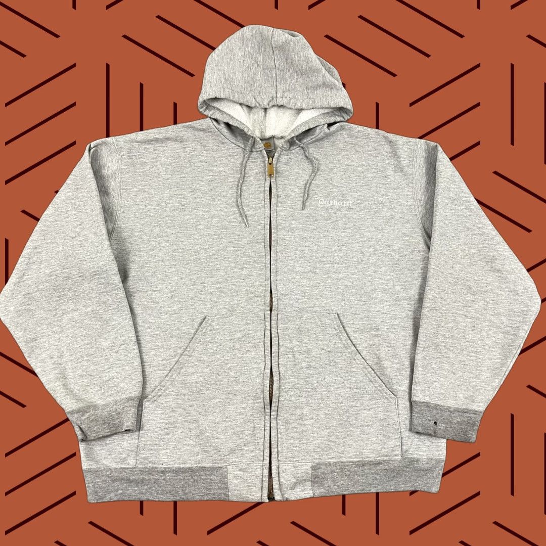 Carhartt VINTAGE Carhartt Hooded Sweatshirt Mens XL Gray K122 HGY Fleece Retro Skate Full Zip Y2K Size US XL / EU 56 / 4 - 1 Thumbnail