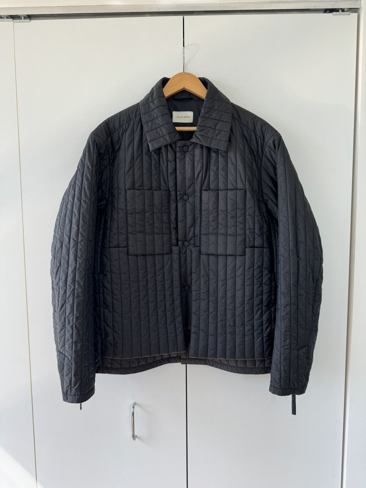 image of Craig Green Quilted Black Worker Jacket XL Fw22, Men's