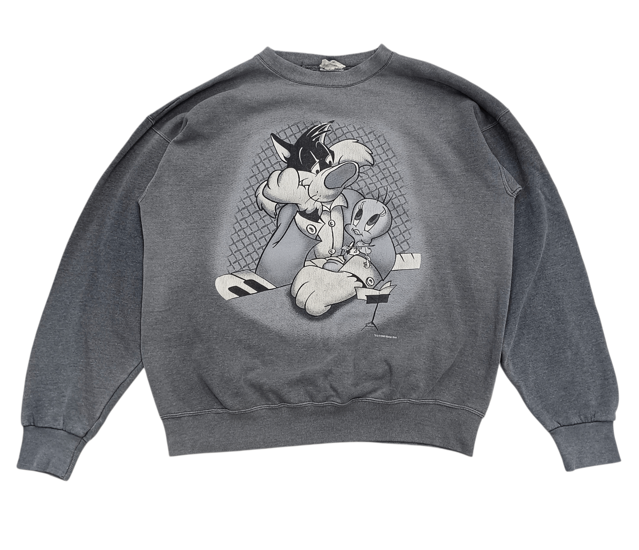 Warner Bros Sunfaded Vintage 90s Sylvester And Tweety Sweatshirt Size US L / EU 52-54 / 3 - 1 Thumbnail