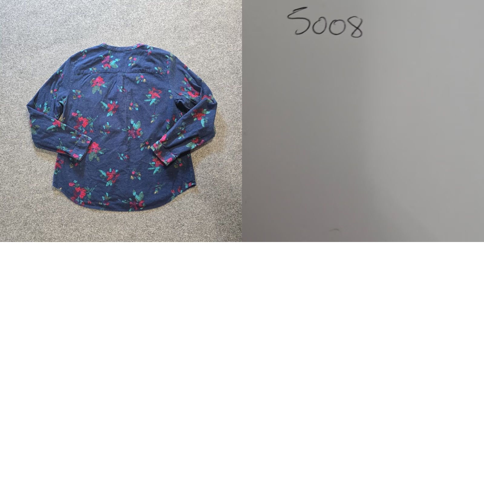 Vintage L.L. Bean Top Womens Large Blue Flannel Floral Button Long Sleeve Casual Outdoors Shirt Size L / US 10 / IT 46 - 8 Thumbnail