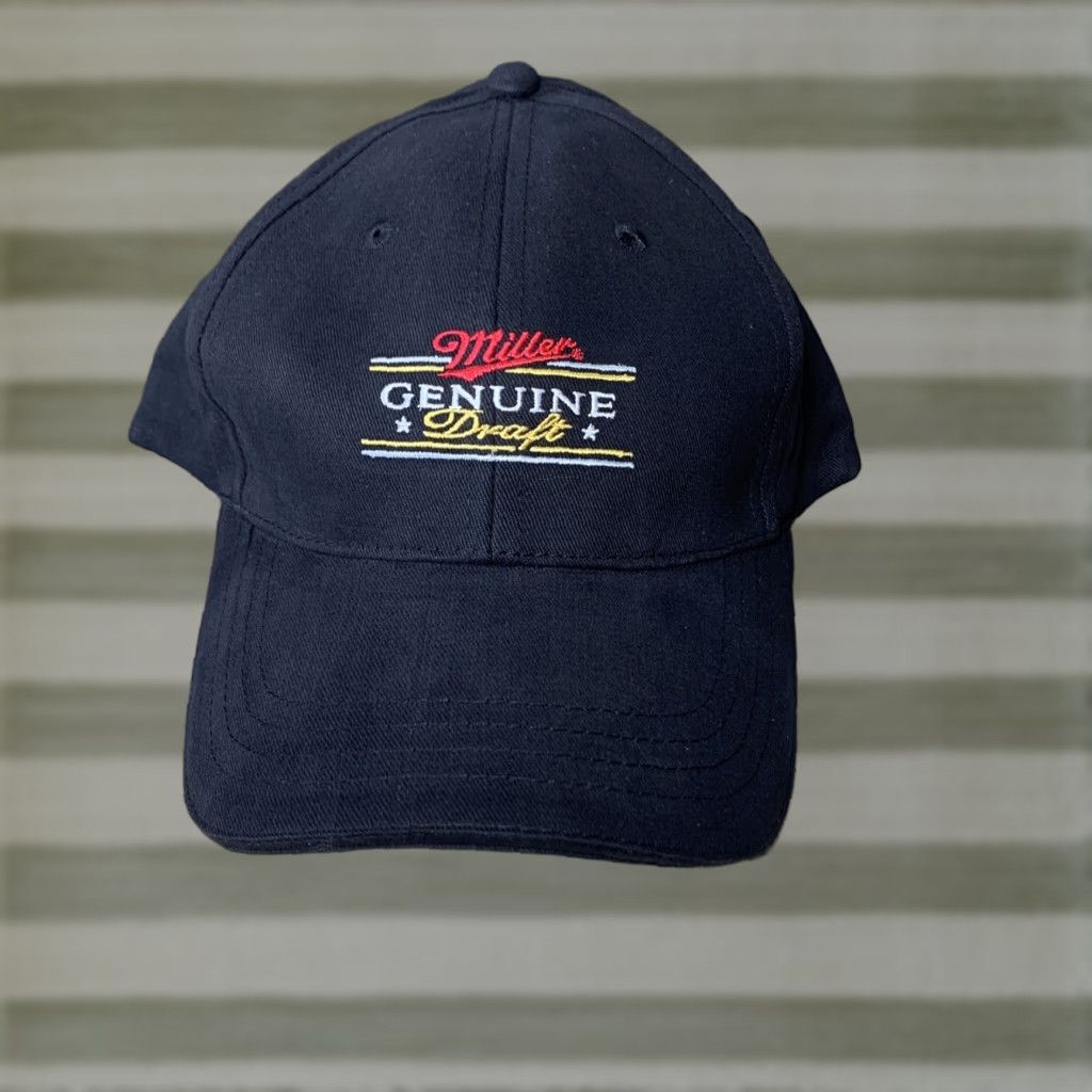 Vintage Miller Genuine Draft Hat Trucker Adjustable Black Hook and Loop Strap User: Miller Genuine Draft Hat Trucker Adjustable Black Hook and Loop Strap Size ONE SIZE - 1 Thumbnail