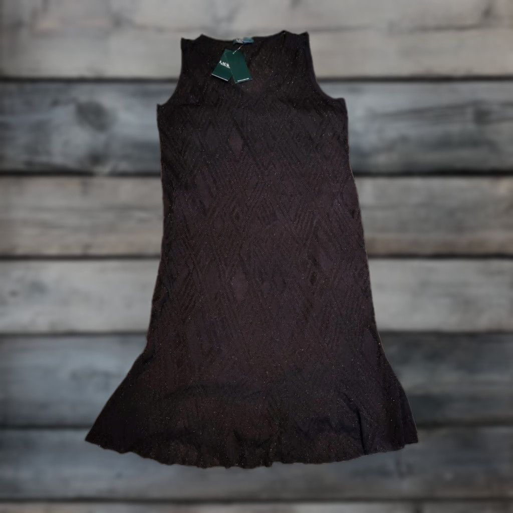 NWT Lauren Ralph Lauren Size XL Womens sleeveless Mini Dress Lined Black