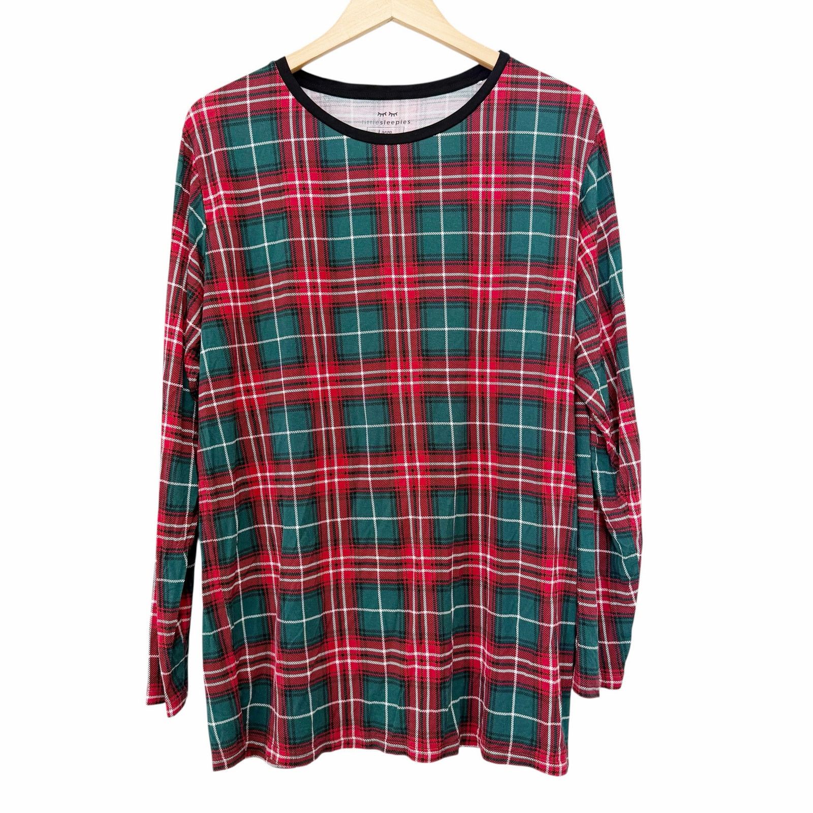 Other Little Sleepies Red Green Plaid Long Sleeve Pajama Top Sz L Size L / US 10 / IT 46 - 1 Thumbnail