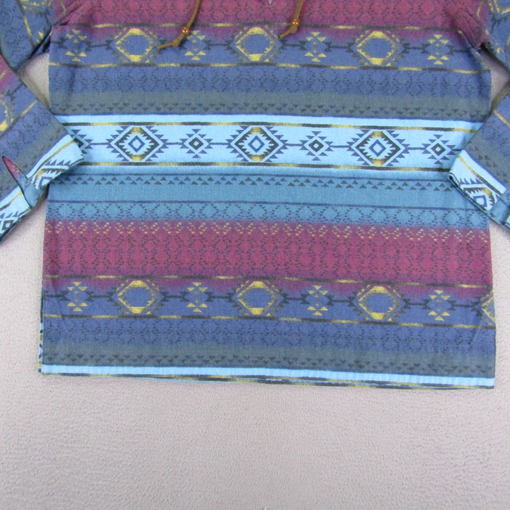 Vintage VINTAGE Cabela's Women's Flannel Shirt Medium Blue Aztec Southwestern Geometric Long Sleeve Pullover Size M / US 6-8 / IT 42-44 - 3 Thumbnail