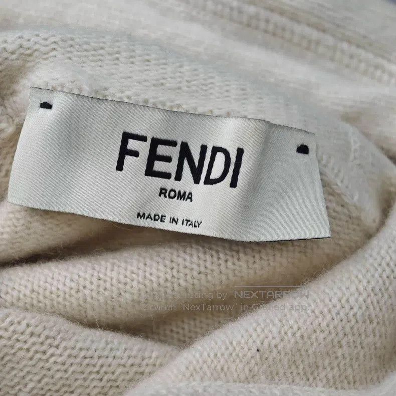 Fendi Fendi Double F Drawstring Hooded Cashmere Sweater, Off-Whi Size XS / US 0-2 / IT 36-38 - 5 Thumbnail