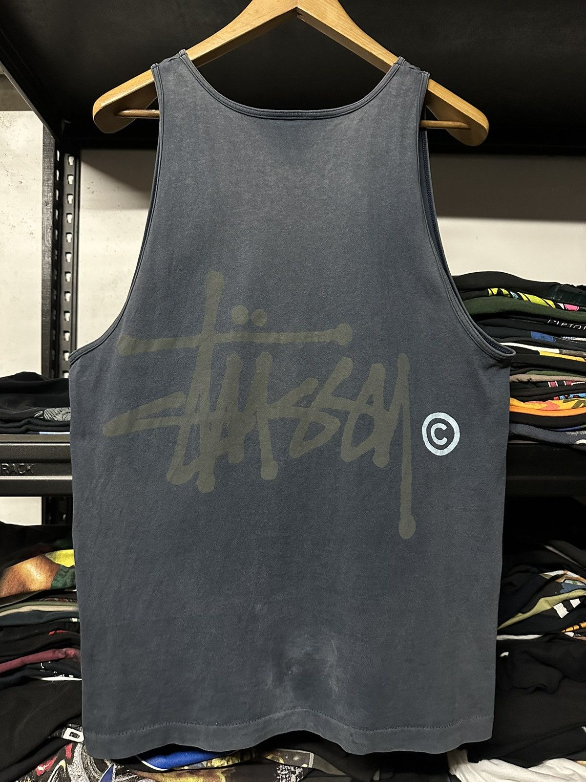 Stussy Vintage 90s Stussy Signature Tank Top Sun Faded Tee Size US L / EU 52-54 / 3 - 1 Thumbnail