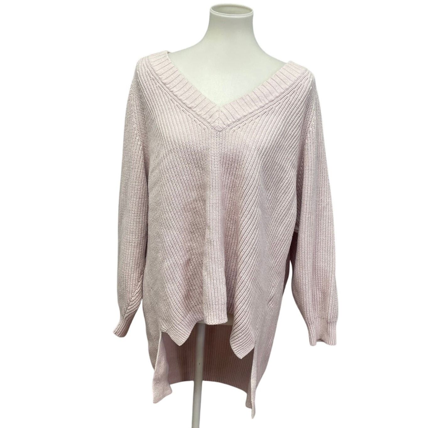Express Express Women Large V-Neck Cotton Acrylic Pullover Sweater Size L / US 10 / IT 46 - 1 Thumbnail