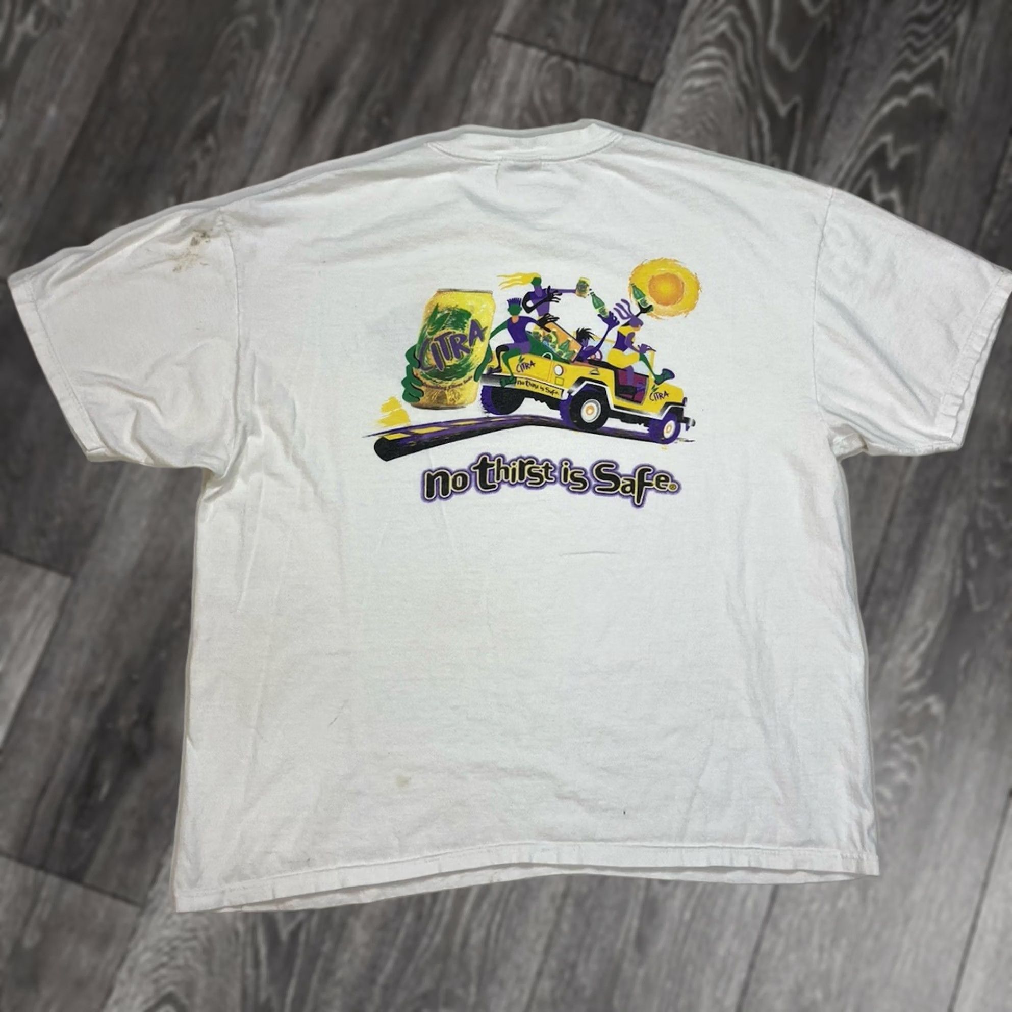 Hanes VINTAGE Hanes T-Shirt Graphic Print White Men XXL Citra Soda Logo 1990s Size US XXL / EU 58 / 5 - 1 Thumbnail
