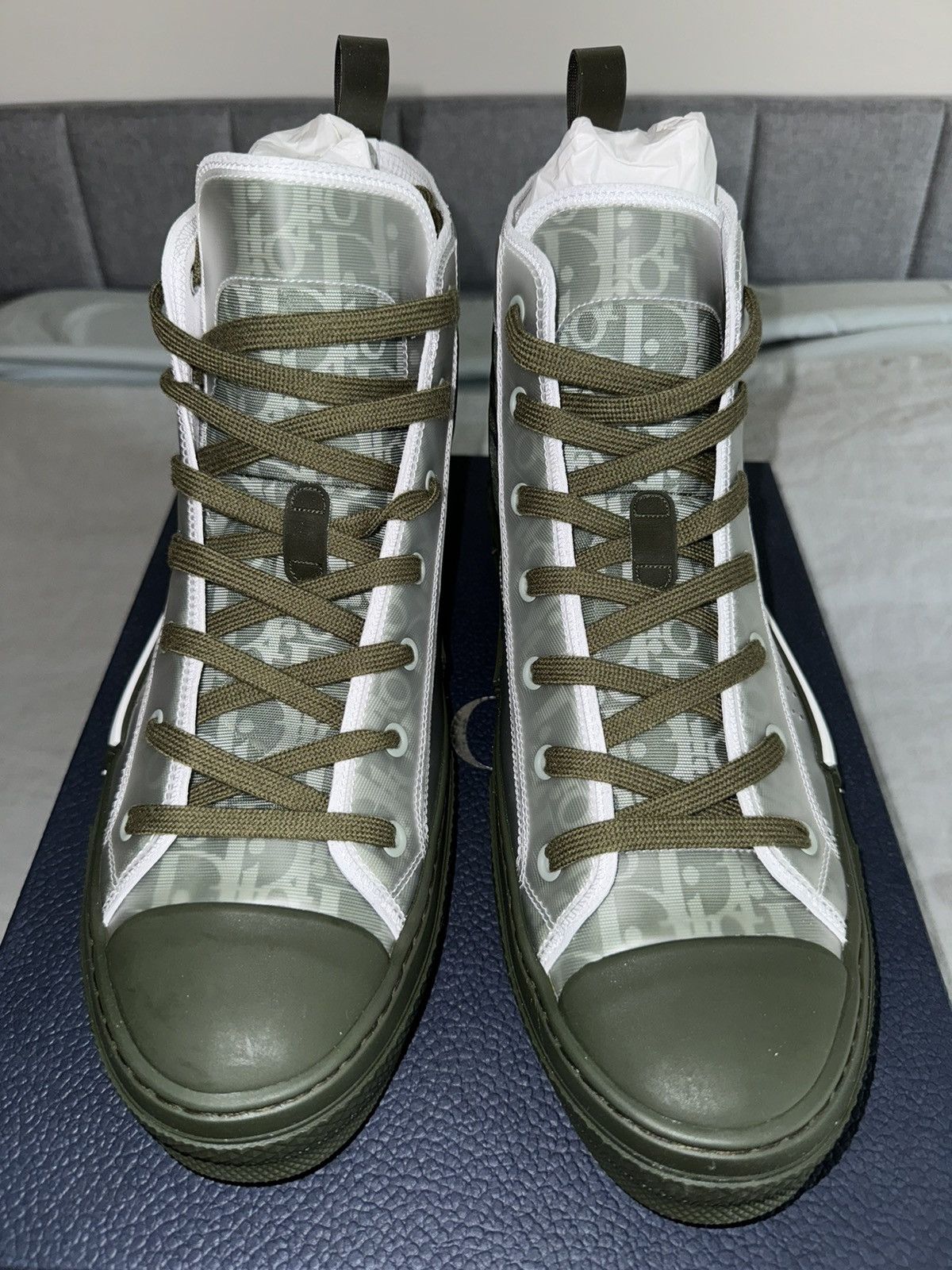 Dior RARE Dead stock! Dior B23 High Oblique - Olive - US12/EU45 Size US 12 / EU 45 - 3 Thumbnail