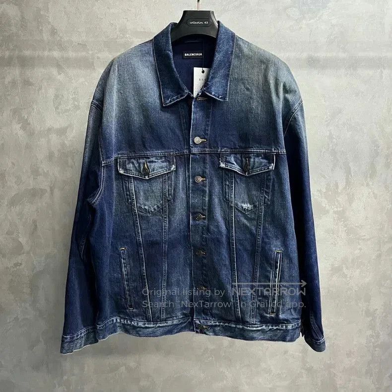 Balenciaga Balenciaga Blue Logo Denim Jacket. Size US M / EU 48-50 / 2 - 1 Thumbnail