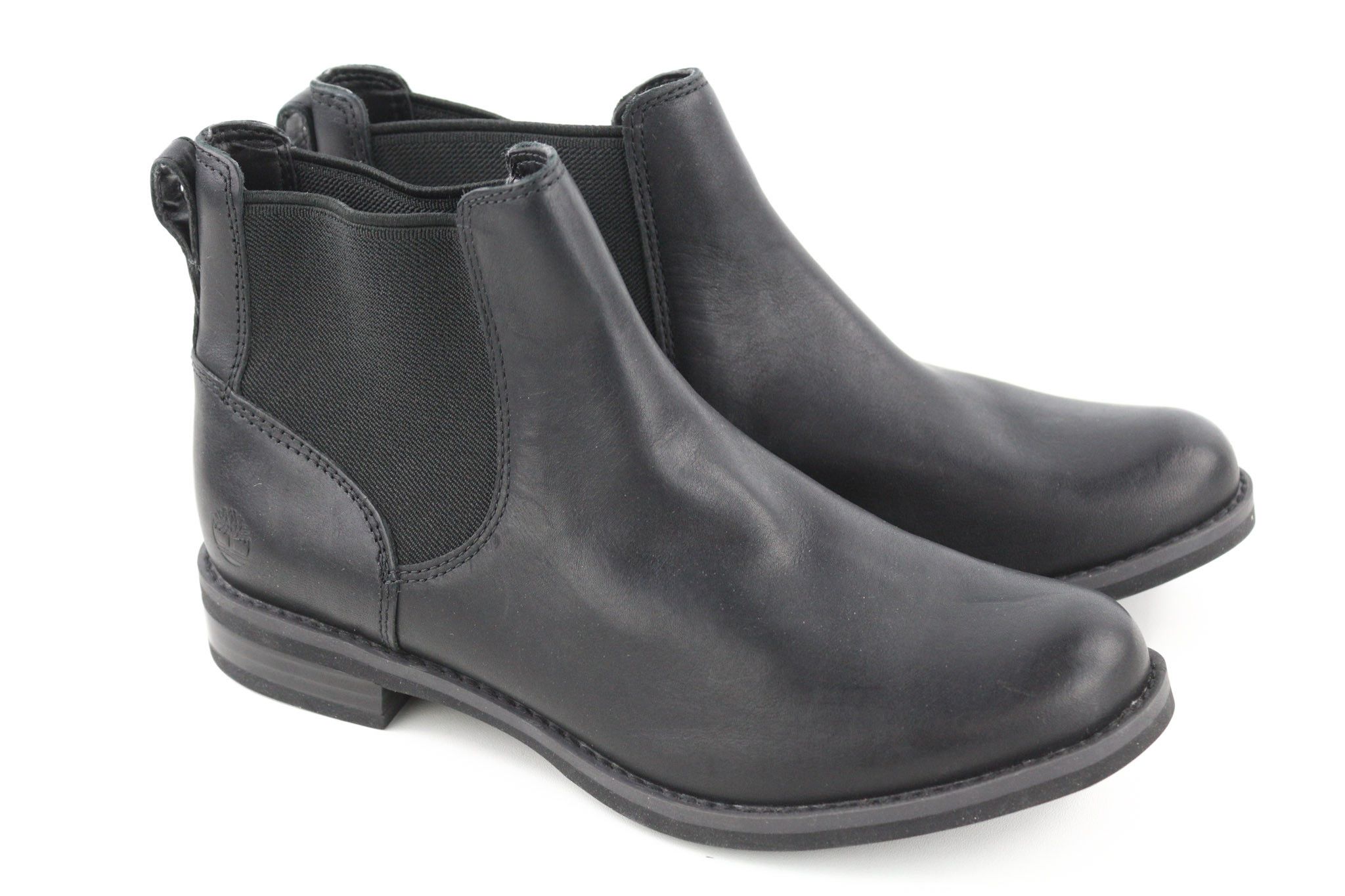 Timberland A1KHL UK4.5 Black Leather Pull Tab Boots Shoes 79954 Size US 7 / IT 37 - 1 Thumbnail