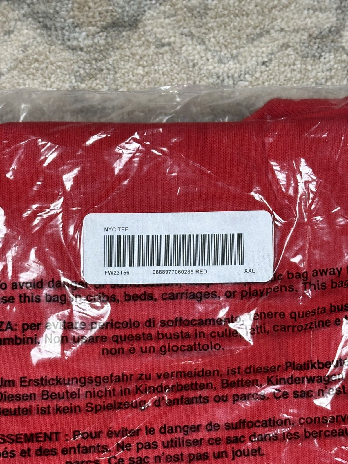 Supreme Supreme NYC Tee - Red - XXL - FW23 Size US XXL / EU 58 / 5 - 5 Thumbnail