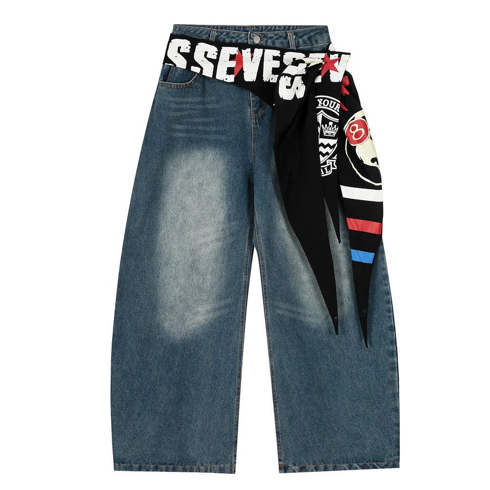 Jean Men's American street style washed scimitar jeans Size US 32 / EU 48 - 1 Thumbnail