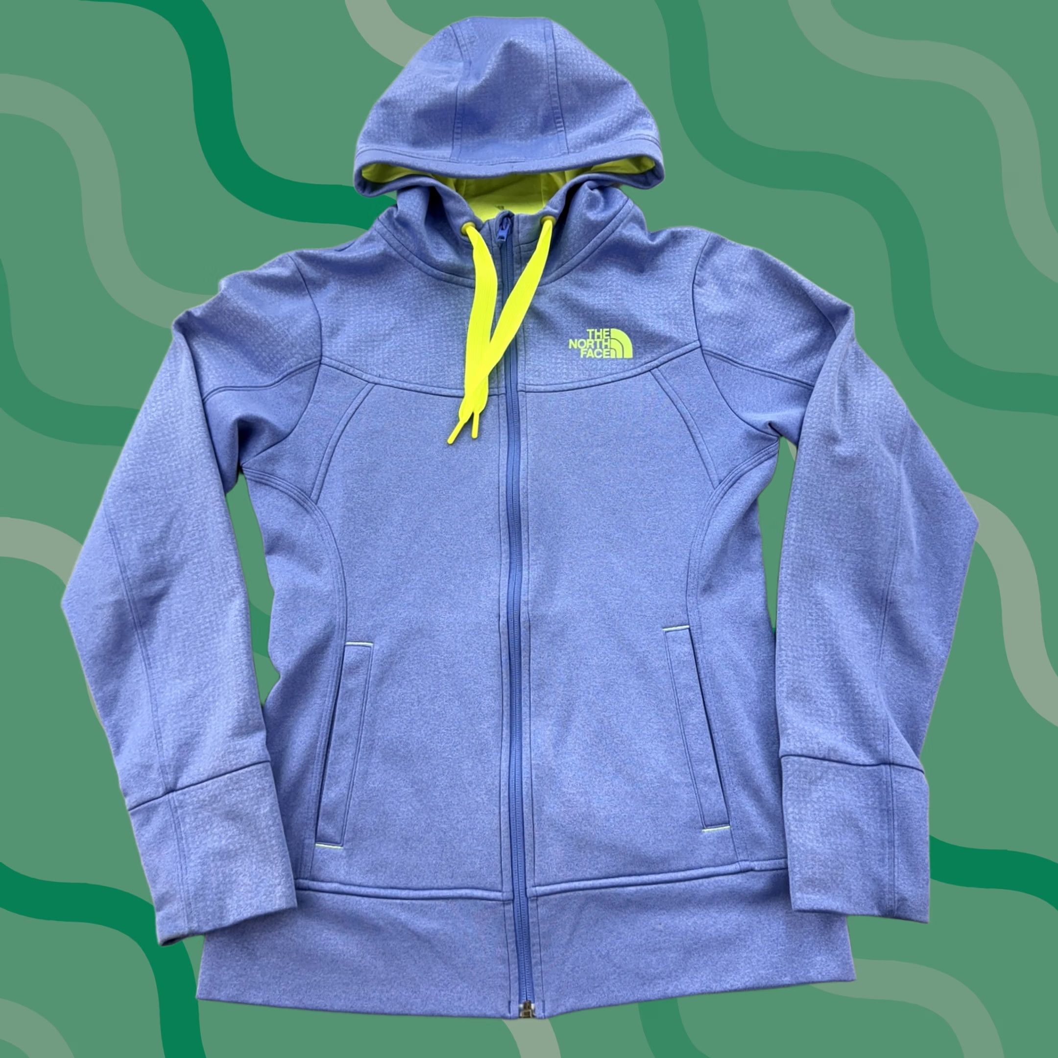 The North Face The North Face Hoodie Womens Small Purple Full Zip Jacket Neon Yellow Hood Athletic Shirt Size S / US 4 / IT 40 - 1 Thumbnail