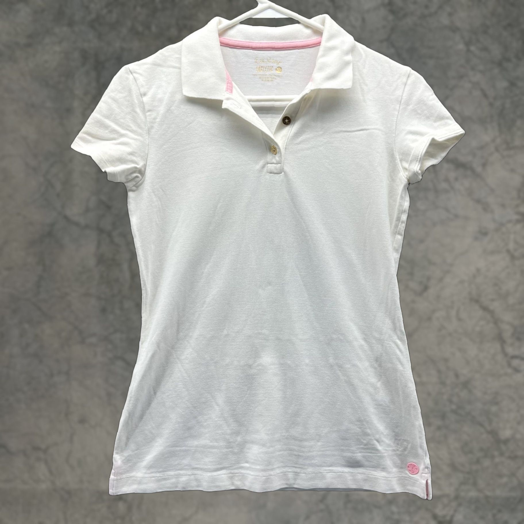 Lilly Pulitzer Lilly Pulitzer Luxletic Polo Shirt Womens XS White Short Sleeve Stretch Top Size XS / US 0-2 / IT 36-38 - 1 Thumbnail