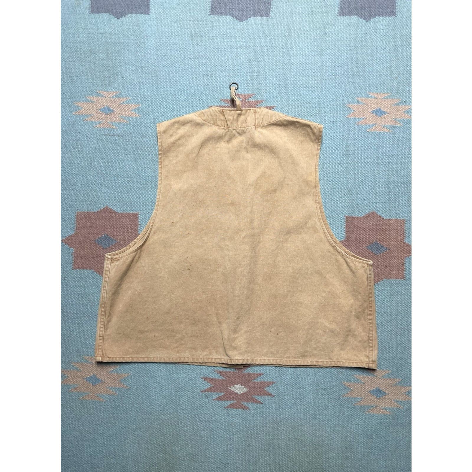 Vintage VINTAGE Canvas Hunting Vest Shooting Cotton Button Boxy Cropped Large 60s 70s Shirt Adult L Mens Boys Size US L / EU 52-54 / 3 - 7 Thumbnail
