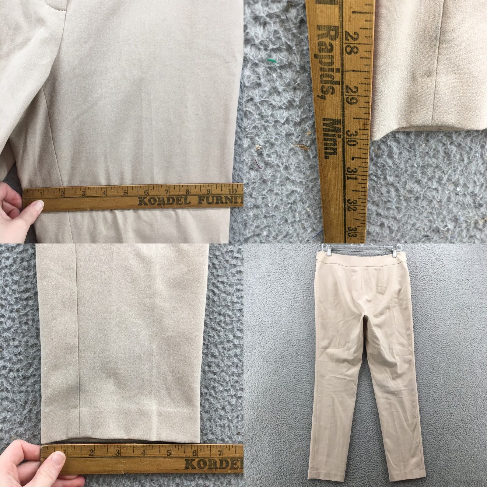 Calvin Klein Calvin Klein Dress Pants Womens 4 Beige Mid Rise Flat Front Zip Slim Leg Flat Front Pockets Classic Dress Pants Womens Menstrual? Size 27" / US 4 / IT 40 - 8 Thumbnail