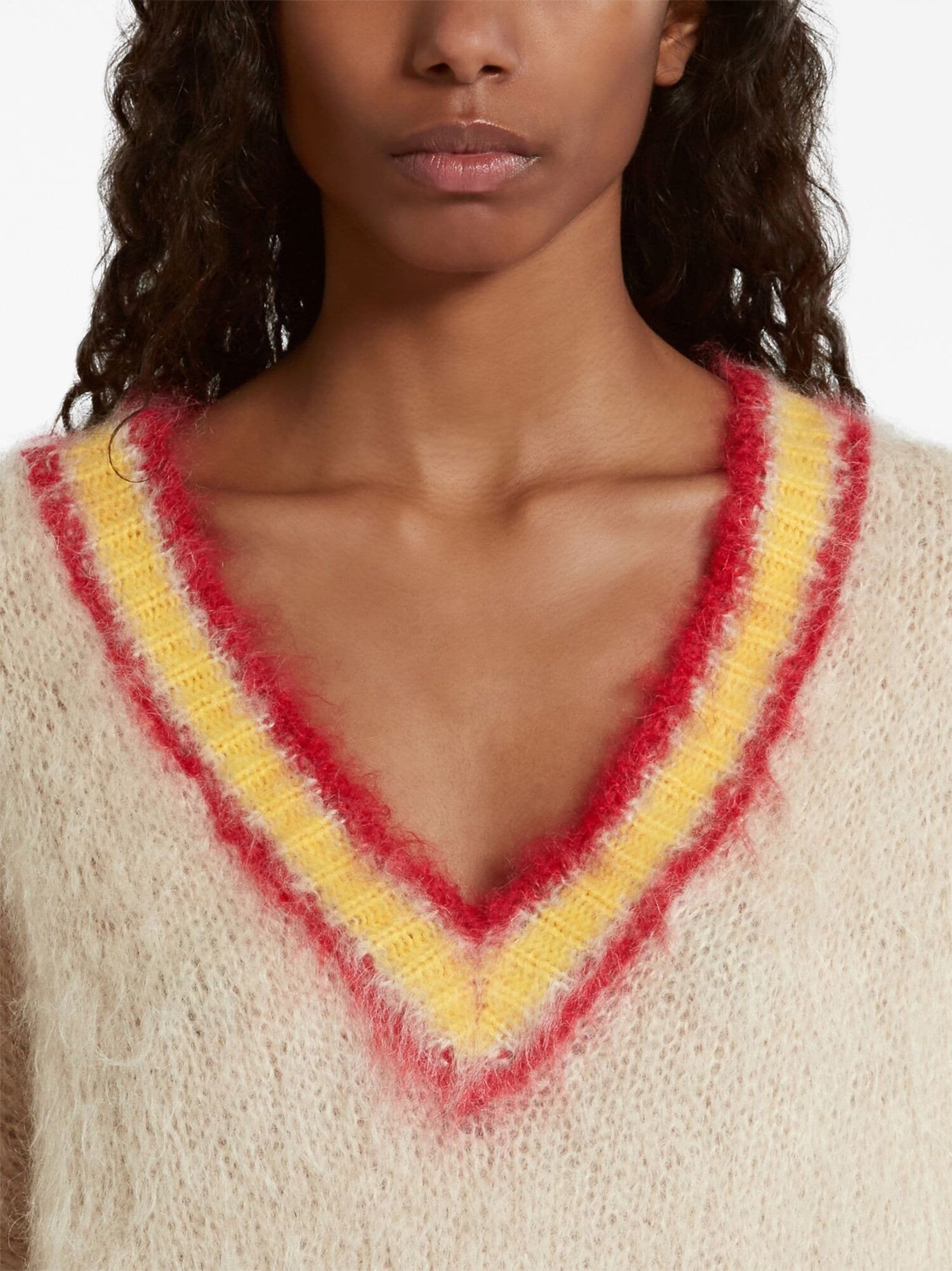Marni o1w1db10824 Mohair-blend Sweater in Multicolor Size S / US 4 / IT 40 - 4 Thumbnail