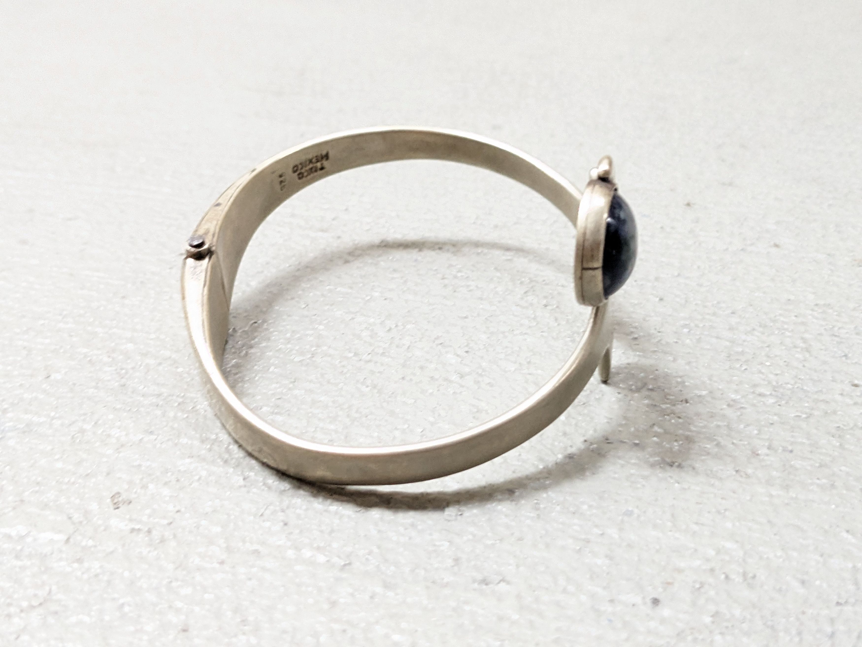 Jewelry Vintage Sterling Silver Bracelet Hinge Modern Avant Garde 7" Size ONE SIZE - 5 Thumbnail