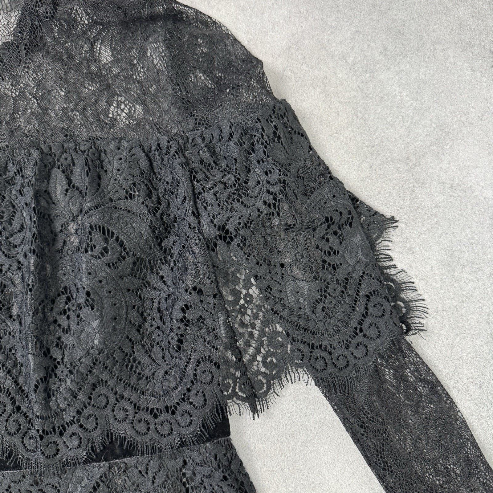 Vintage Perseverance London Paisley Ruffled Dress Black Size 12 midi Size M / US 6-8 / IT 42-44 - 19 Thumbnail