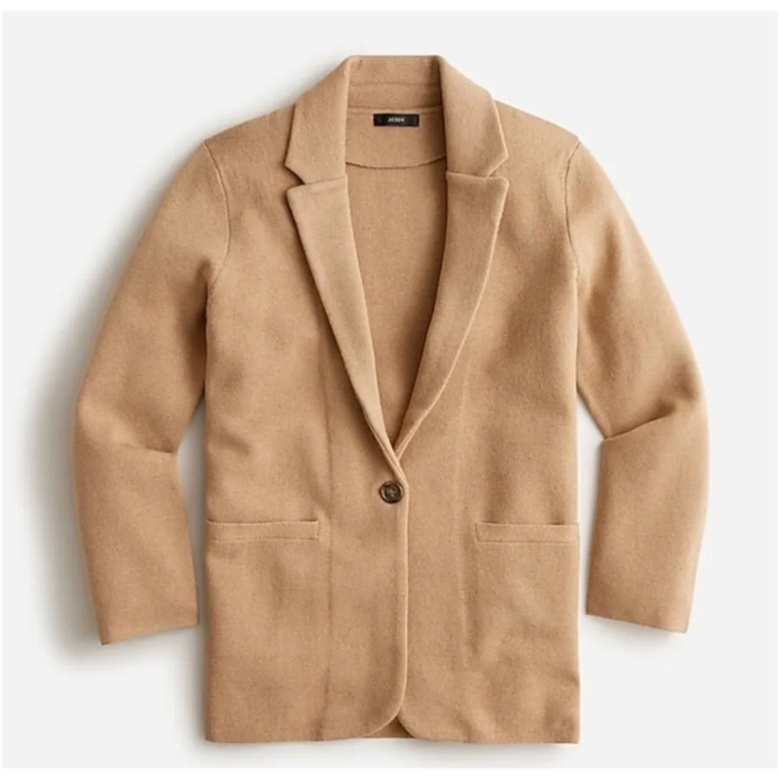 J.Crew J Crew Cecile Relaxed Knit Blazer One-Button Camel XL Size XL / US 12-14 / IT 48-50 - 4 Thumbnail